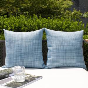 lot 20474 image: Kevin Textile Waterproof Outdoor Pillow Covers 20x20 Inch 2 Pack Light Blue