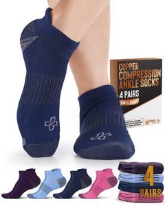 lot 20482 image: Doctors Select Copper Ankle Compression Socks 4 Pairs