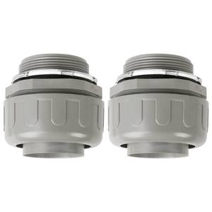 lot 20485 image: HDHAODA Liquid-Tight Conduit Connectors 2 Inch Straight Grey 2-Pack