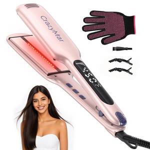 lot 20487 image: CrazyMar 2 Inch Infrared Hair Straightener Digital LED Display Dual Voltage