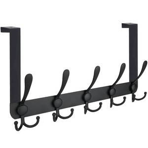 lot 20491 image: TICONN Over The Door Coat Hooks 5-Hook Matte Black Fits 1-38 Inch Doors