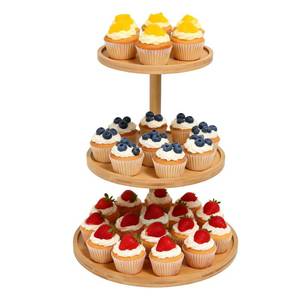 lot 1288 image: 3 Tier Wood Cupcake Stand, 35 Cupcake Capacity