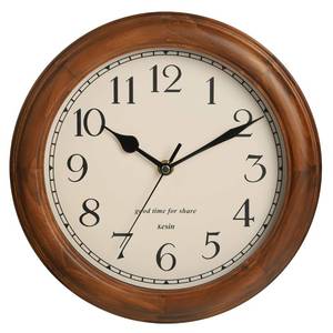 lot 1291 image: Kesin Wooden Wall Clock 11 Inch Round Retro Design