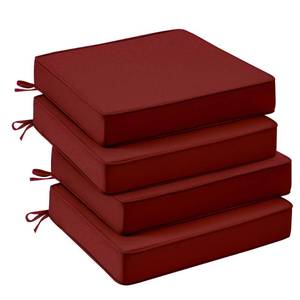 lot 1292 image: UNIKOME Patio Chair Cushions Set of 4, 19 x 19 x 3 Inch, Wine Red