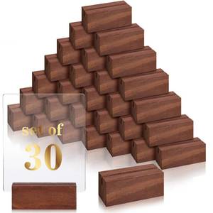 lot 1305 image: Tenare 30 Pcs Pine Wood Table Number Holders 2.4 x 1.2 x 1 Inch