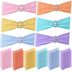 lot 1312 image: Newwiee Spandex Stretch Chair Sashes with Buckle 48 Pieces Macaron Colors