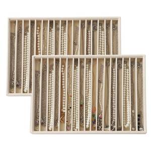lot 1321 image: KATISYIO Velvet Jewelry Tray Drawer Inserts 2 Pack 13.8 x 9.5 Inch