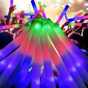 lot 1324 image: EXCECAR LED Light Up Foam Sticks 30 Pcs 3 Flashing Modes