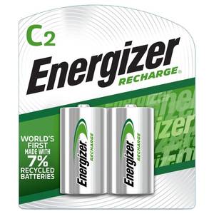 lot 2305 image: Energizer Rechargeable C Batteries 2 Count Recharge Universal Precharged