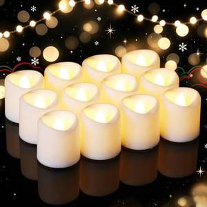 lot 2306 image: 5Plots 12 Pack White Flameless Votive Candles Battery Operated