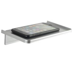 lot 2319 image: JDYOOMI Acrylic Floating Wall Shelf Small Stick-On Silver 7.28 x 4.13 in
