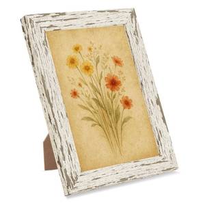 lot 2322 image: 5x7 Rustic Farmhouse Picture Frame, Distressed White, 1 Pack