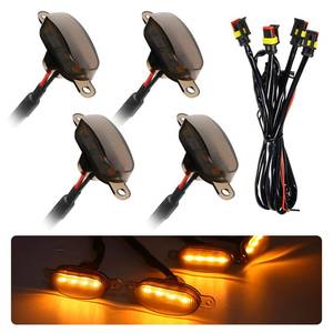 lot 2334 image: MTRPS Front Grille LED Light Bright Amber 4 Pcs Fits F150 F250 F350 Ram 1500
