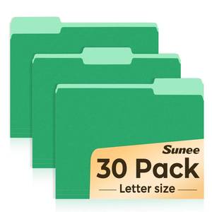 lot 2345 image: SUNEE File Folders 13 Cut Manila 8.5 x 11 Green 30 Pack