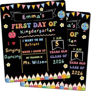 lot 2346 image: AmazingSpark First and Last Day of School Sign Board Double-Sided 10x12 Inch