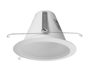 lot 2354 image: Nicor Lighting 6 Inch White Airtight Recessed Cone Baffle Trim 17550A