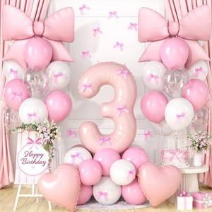 lot 2356 image: Vibzox 3rd Birthday Girl Party Decorations Pink Balloon Set