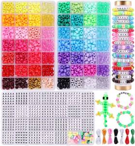lot 2357 image: Wutubug Pony Bead Bracelet Making Kit 3000 Pcs 56 Colors With Letter Beads