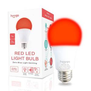 lot 2358 image: Hooga Sleep Light Bulb Red 625nm Blue Light Blocking LED A19 7W