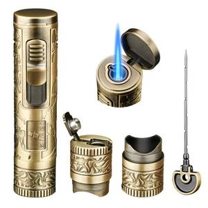 lot 2364 image: XIFEI 4-in-1 Torch Cigar Lighter with Punch, Holder & Draw Enhancer (Bronze)