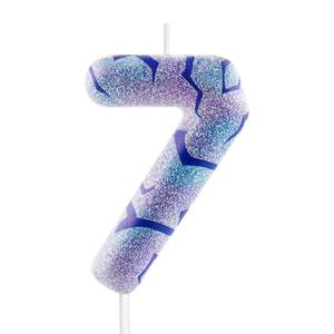 lot 2371 image: Yiran Kpop Theme Birthday Candle Number 7 Purple Tattoo Design