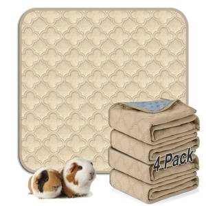 lot 2397 image: FunFurry Washable Guinea Pig Cage Liner 12 x 12 Inch 4 Pack Cream