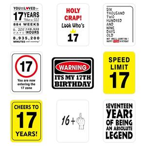 lot 2402 image: WERNNSAI 17th Birthday Party Decorations Wall Signs 9 Pcs