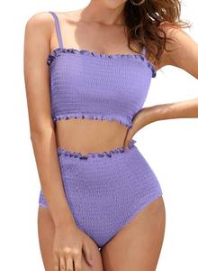 lot 2410 image: SHEKINI Womens Bikini Set High Waist Two Piece Swimsuit Purple XL