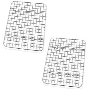 lot 2415 image: P&P CHEF Stainless Steel Cooling Baking Rack Set of 2 8.75 x 6.25 In
