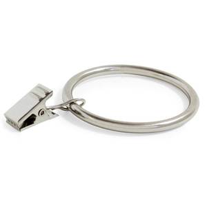 lot 2419 image: Ivilon Curtain Clip Rings Set of 14 2-Inch Diameter Brushed Nickel