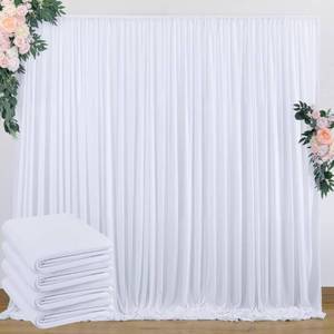 lot 2445 image: Outpain White Wrinkle Free Backdrop Curtain 20 Ft x 10 Ft 4 Panels