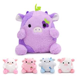 lot 2446 image: Purple Cow Plush Stuffed Animal Pillow, Soft PP Cotton
