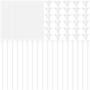 lot 2452 image: Plastic Balloon Sticks 13 Inch with Cups White 50 Pack