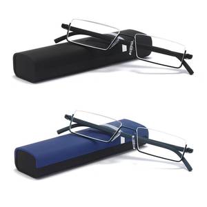 lot 2455 image: COVESATO Half Frame Reading Glasses 3.50 Diopter 2 Pack with Portable Case
