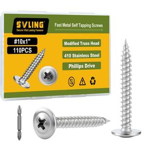 lot 2476 image: SVLING #10 x 1 Wood Screws Phillips Truss Head Stainless Steel 410 110 Pcs