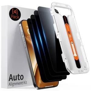 lot 2479 image: DIMONCOAT 4-Pack Privacy Screen Protector Tempered Glass for iPhone 15 Pro Max