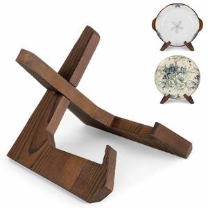 lot 2493 image: ANBOXIT Bowl Stand Display Easel 6.5 Inch Wooden Plate Holder