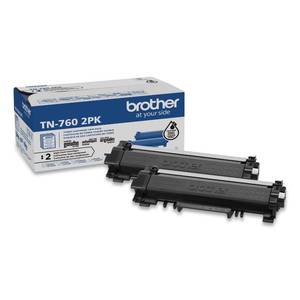 lot 7772 image: Brother High-Yield Black Toner Cartridge 2-Pack TN760  Retail $176.49