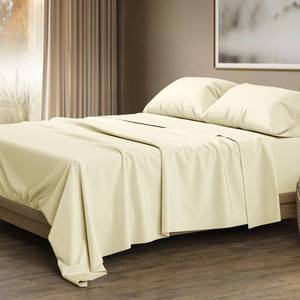 lot 7784 image: Thread Spread Egyptian Cotton Sheet Set California King 4 Pc Ivory 1500 Series  Retail $159.99