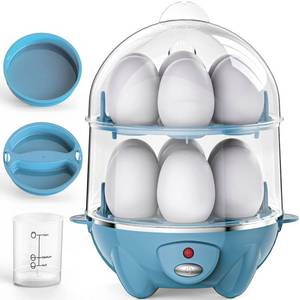 lot 7795 image: KOZZEWARM Egg Cooker 14 Egg Capacity Rapid Boiler With Auto Shut-off Blue