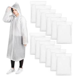 lot 7803 image: Cididu Reusable EVA Rain Poncho with Hood for Adults, 12 Pack