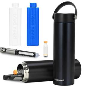 lot 7823 image: Medineed Insulin Travel Case 60H TSA Approved Portable Medication Cooler Black