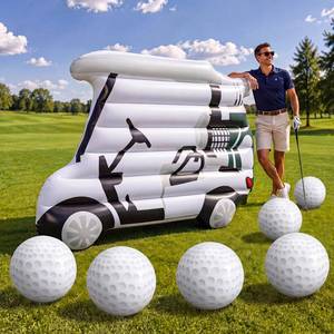 lot 7827 image: Junkin Inflatable Golf Party Decoration Set 63 Inch Cart with Six Balls