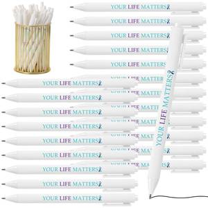 lot 7828 image: Ireer Retractable Ballpoint Pens Suicide Prevention Awareness Ribbon 300 Pcs
