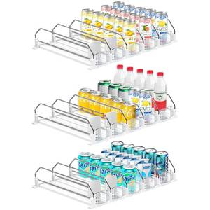 lot 7835 image: SHIMYUE 3 Pack Fridge Drink Organizer, 15 Rows, Adjustable Width