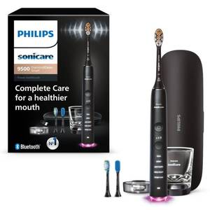 lot 7836 image: Philips Sonicare DiamondClean 9500 Electric Toothbrush 3 Brush Heads Black  Retail $279.99
