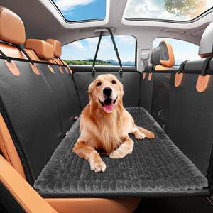 lot 7839 image: TiInsta Dog Car Backseat Pet Bed Mat Dark Gray 52x24 Inch