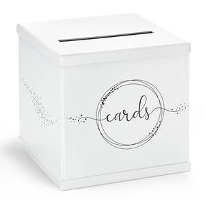 lot 7840 image: Hayley Cherie White Wedding Card Box 10x10 Envelope Holder with Slot