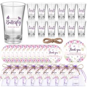 lot 7845 image: Funnymoom Butterfly Baby Shower Favors 50 Sets Acrylic Shot Glasses