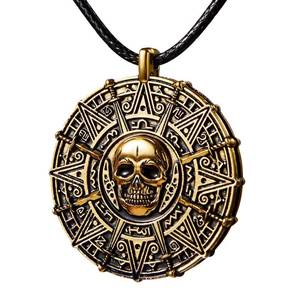 lot 8125 image: Spooktacular Creations Halloween Pirate Coin Necklace Synthetic Gold